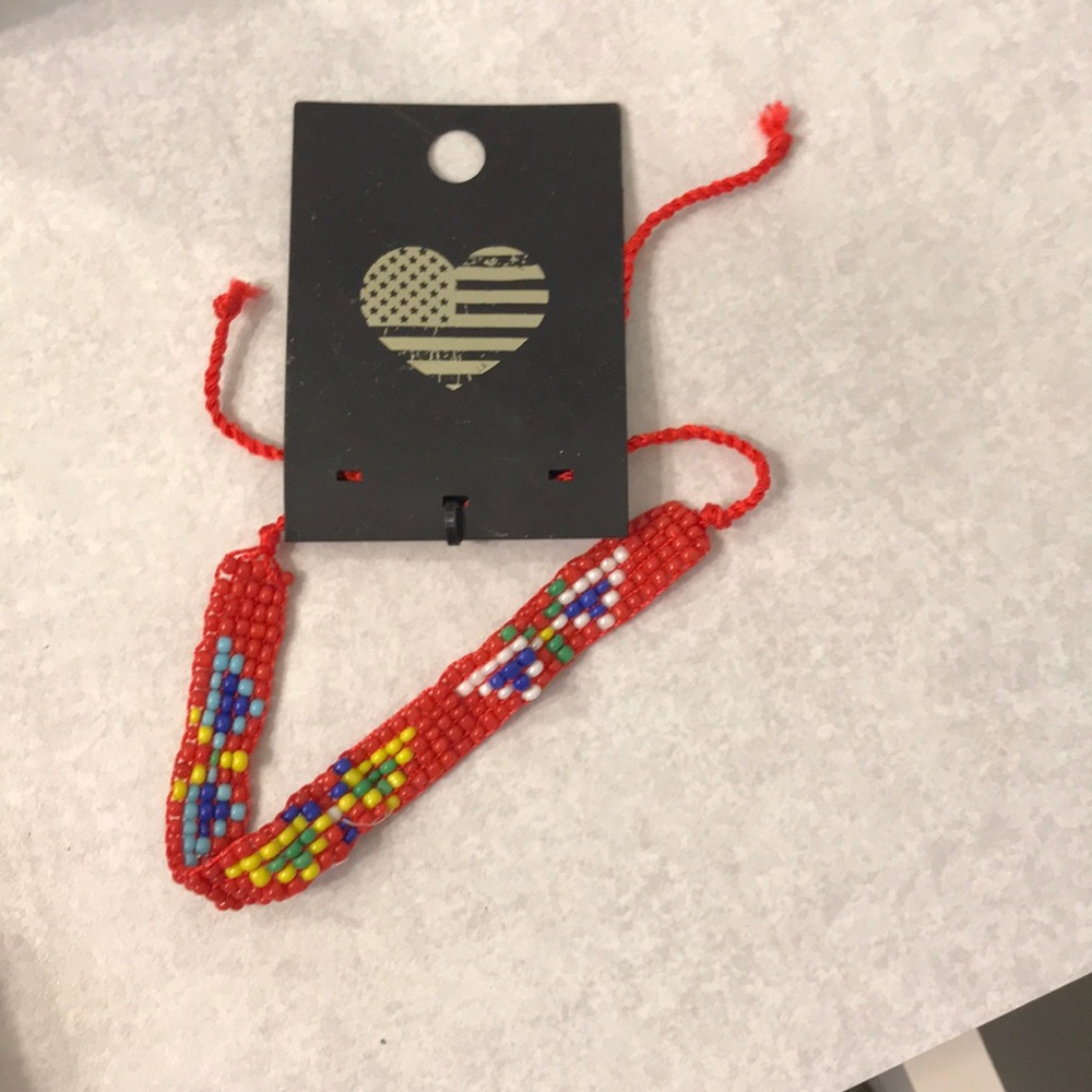 Brandy Melville red beaded friendship bracelet
